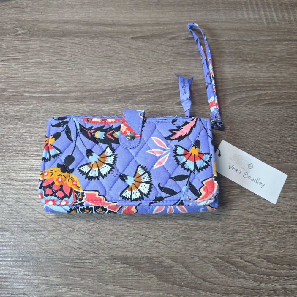 Vera Bradley RFID Smartphone Wristlet Mural Garden Floral Quilted Wallet 26324